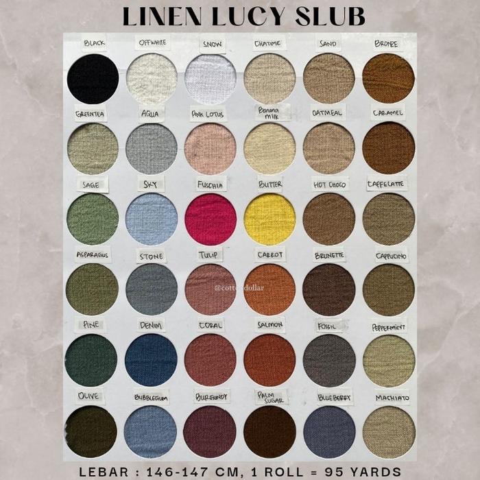 Kain Linen Lucy Slub Crepe Crinkle Cotton Rayon Premium Grade A Eceran Yard / Roll -Gratisongkir
