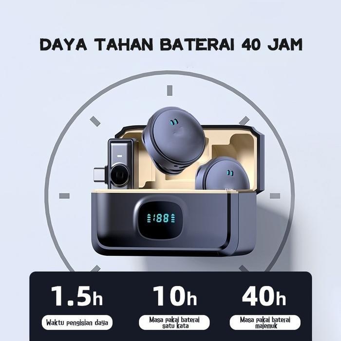 Diskon Mic Wireless Clip On Microphone Dual Mikrofon Wireless Mikrofon Hp Lavalier Microphone