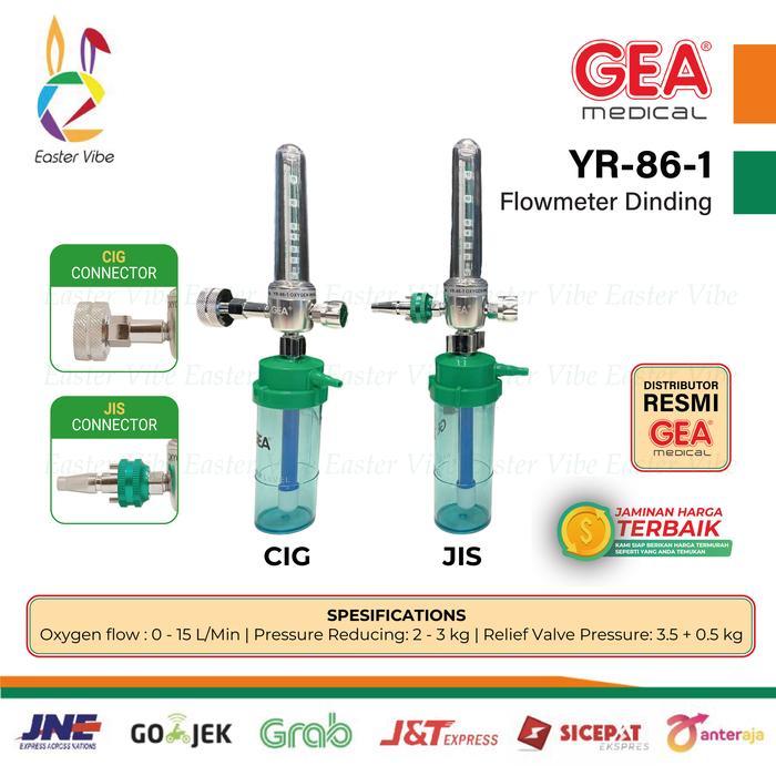 Promo GEA YR 861 REGULATOR OKSIGEN DINDING FLOWMETER OKSIGEN JIS CIG C&U Terlaris