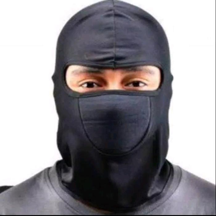 TERLARIS Masker ninja polos hitam/masker topeng hitam