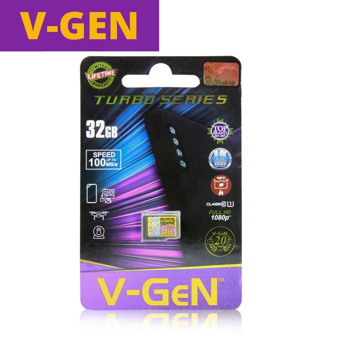 Promo V-Gen Microsd Turbo Class10 32/64/128/256 Gb 100Mbps Na Original