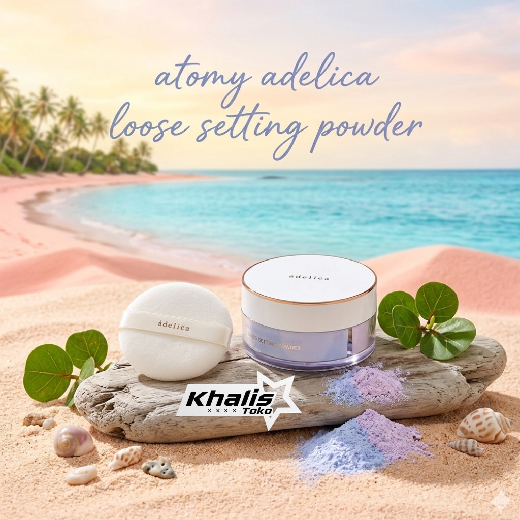 Setting Powder Bedak Tabur 12gr Original Korea - Atomy Adelica, 2 Warna Unik Hasil Riasan Alami