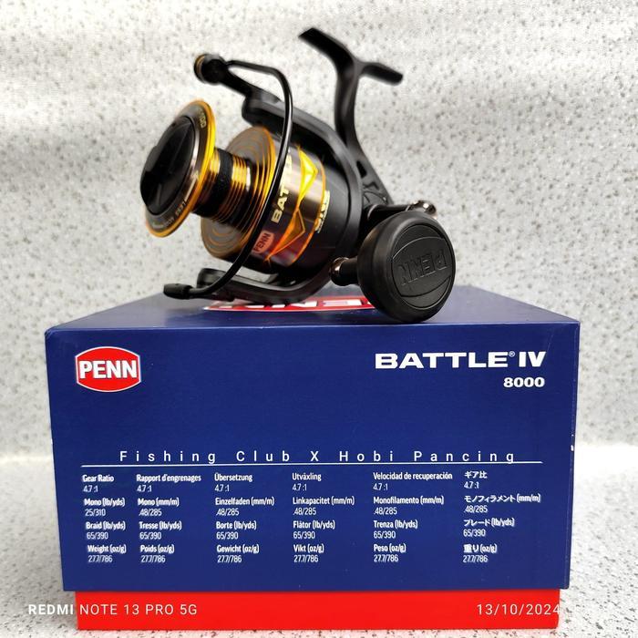 Reel Spinning PENN Battle IV 2000 3000 4000 5000 6000 8000 10000 Power Handle, Hydro Armour, 100% Or