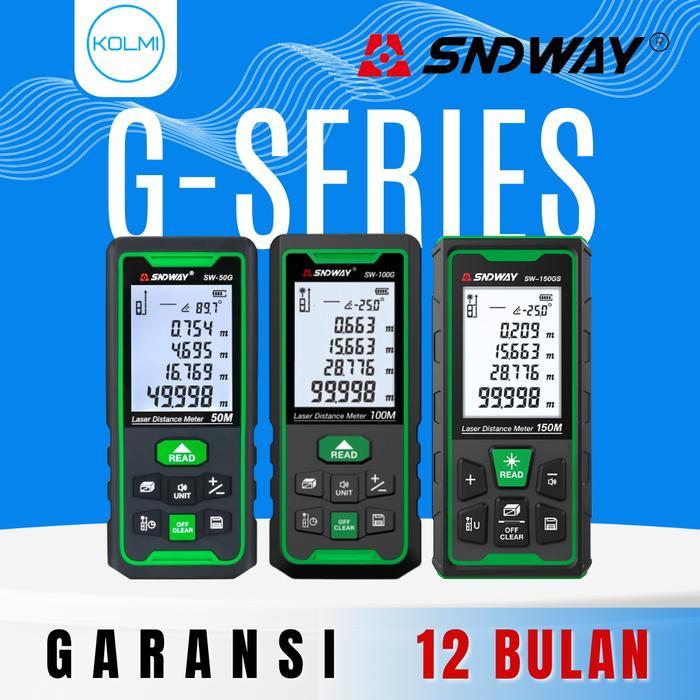 Sndway Meteran Laser Digital Green Laser Laser Meter Digital 50 Meter Sw-50G Laser Hijau
