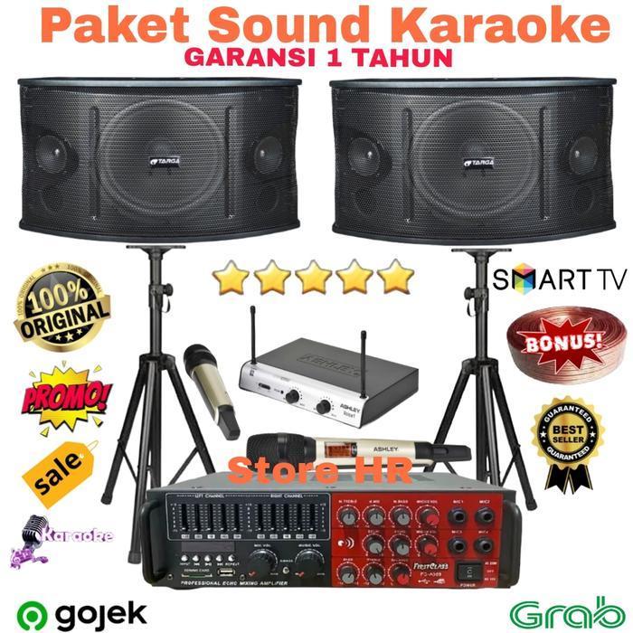 paket karaoke rumah 10 inch mic ashley original ampli equalizer
