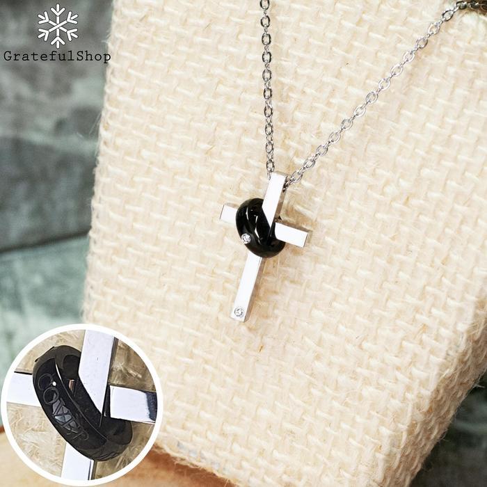 KALUNG SALIB CINCIN PASANGAN/ KALUNG CROSS RING COUPLE SS