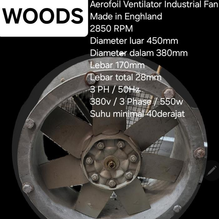Aerofoil Axial Ventilator Industrial Fan 16"