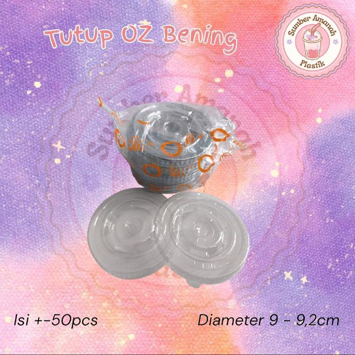 READY TUTUP GELAS PLASTIK OZ DATAR BENING FLAT LID U CUP 100Z 120Z 140Z 16OZ 18Oz 22Oz kap buat