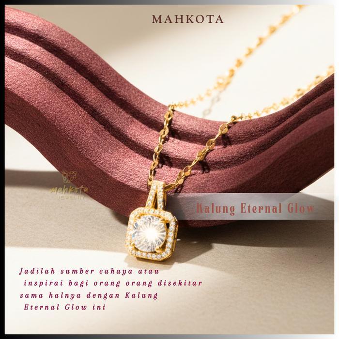 K54 Kalung Wanita Korean 6 Lapis Pelapisan Emas 18Kgp Liontin Permata Putih Tanam Anti Karat Anti