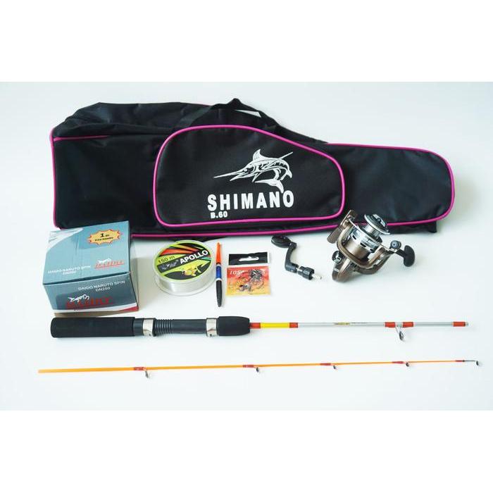 Set Pancing Komplit Mini Reel Dan Joran Lentur Kekuatan Hingga 8Kg