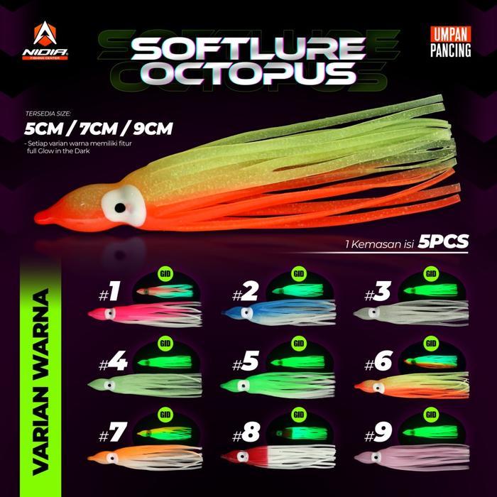 Umpan Cumi Karet GID Octopus Soft lure - Rubber Squid GID Assisthook Gabus