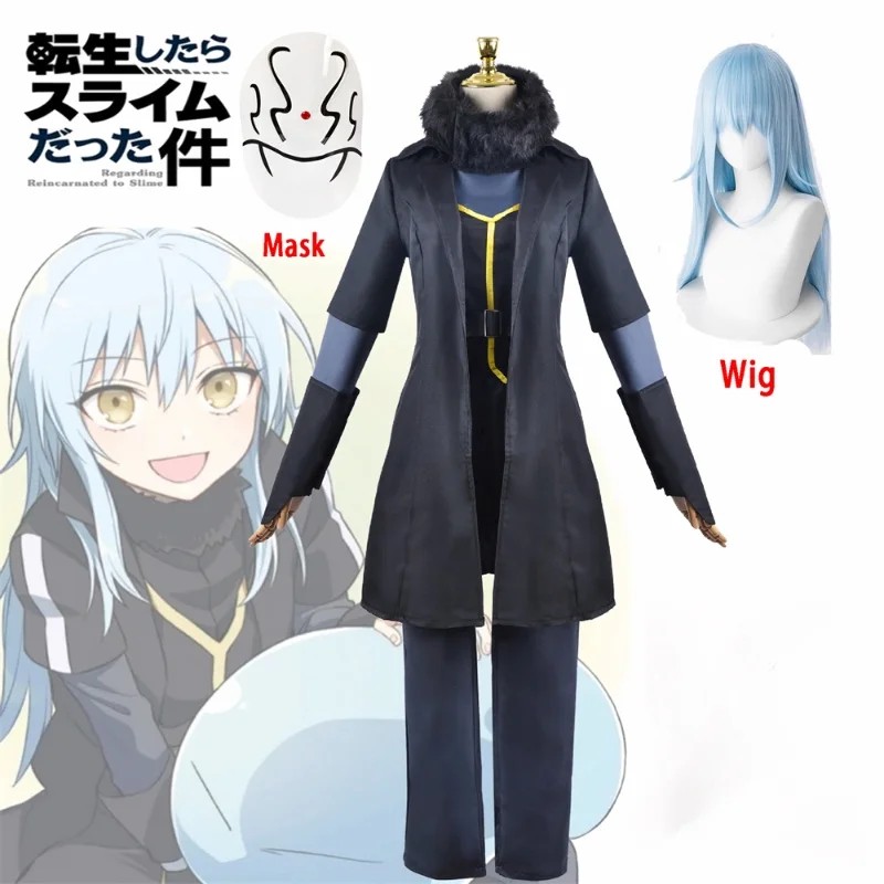Anime That Time I Got Reincarnated As A Slime Rimuru Tempest Cosplay Costume Wig Mask Set Halloween