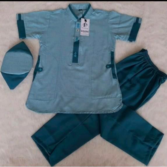 TERLENGKAP SET KOKO ANAK,KOKO KURTA KOKO ALIF BY IBNU MUSLIM COLLECTION BAJU CELANA