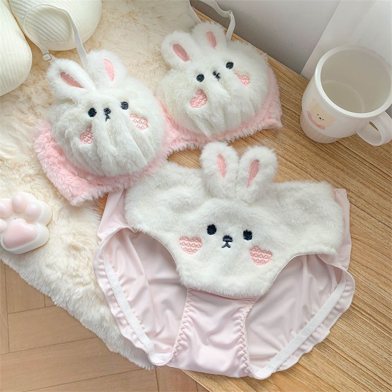 Japanese Lolita Rabbit Cute Bra Underwear Warm Woman