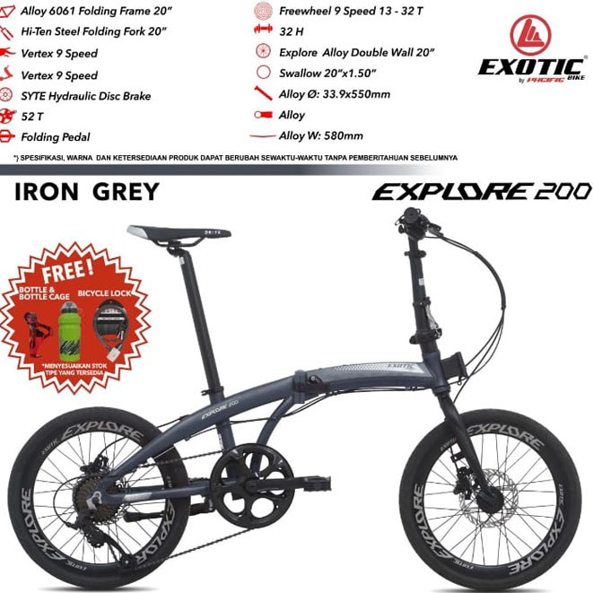Sepeda lipat 20" Exotic exploren 200 sepeda lipat dewasa NEW Produck sepeda gowes