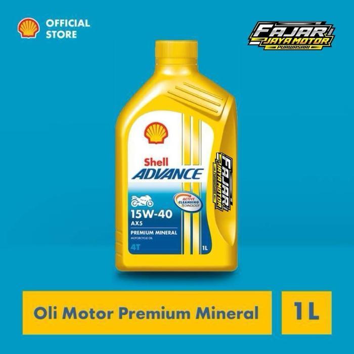 Oli Shell 1Liter ax5 motor manual 4T advance motorcycle kendaraan oil Mesin