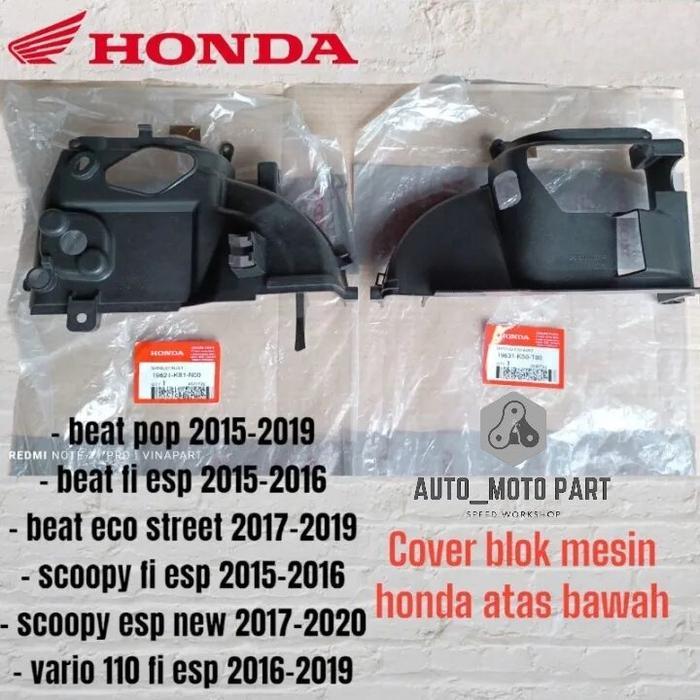 "New" Honda Cover Blok Mesin Atas & Bawah Beat Fi Esp, Beat Pop, Beat Street, Scoopy Fi Esp, Vario