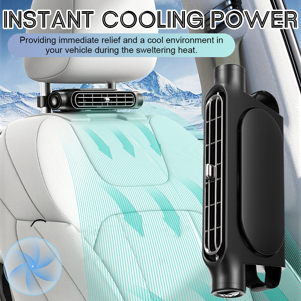 Car Headrest Cooling Air Fan 3 Speeds Adjustable Car Interior Portable Fan Cooler Air Cooling Fan