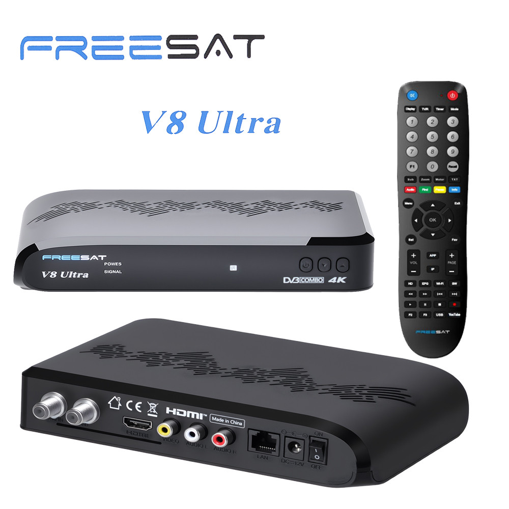 DISKON Freesat V8 UltraDVB S2 satellite receiver Builtin wifi support H.265 DVB-S/S2/S2X DVB-T2/T+C 