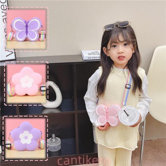 Terkini [Tahan air ]Tas Butterfly Anak Tas Jelly Silikon Mini Cute Jelly Bag Sling Bag Kecil Cantik
