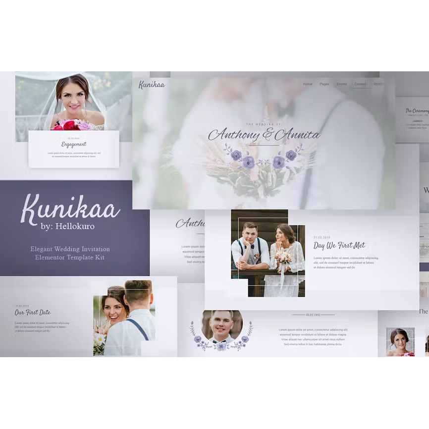 Kunikaa – Wedding Invitation Elementor Template Kit