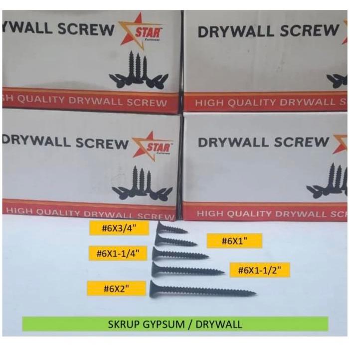 1Kg Viper Sekrup Gypsum 2Cm 2,5Cm 3Cm 4Cm 5Cm 7Cm Baut Sekrup Baja Gypsum Gipsum Logam