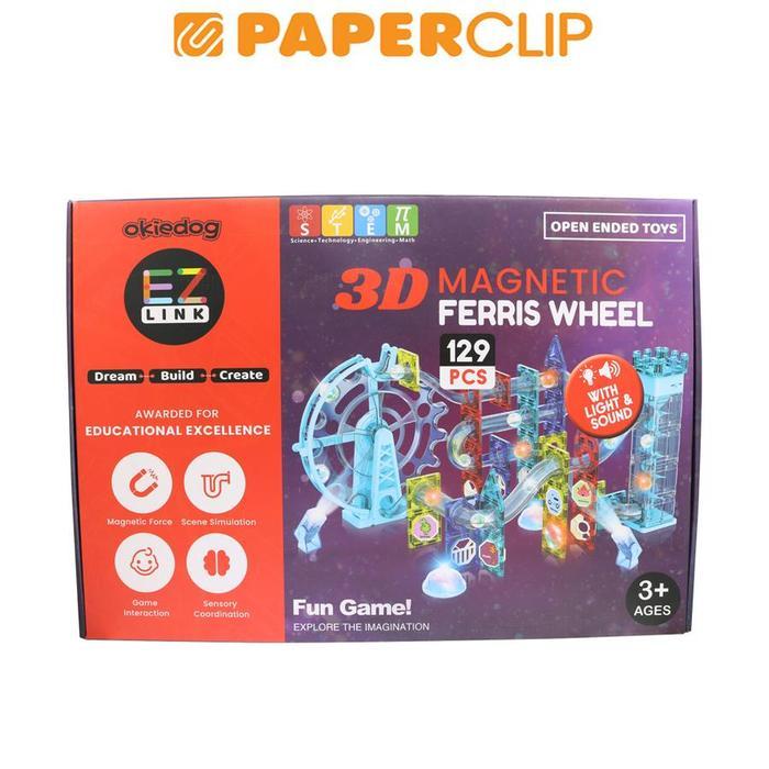 MAINAN EDUKASI OKIEDOG EZLINK 3D MAGNETIC FERRIS WHEEL CJ-2233623 129PC