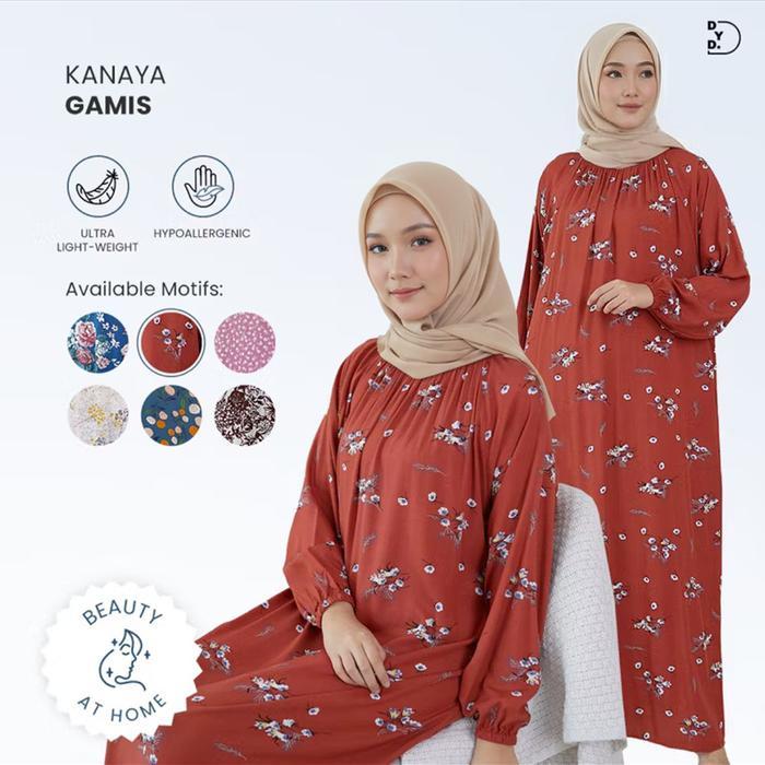 DYD LABEL Kanaya Gamis Wanita Dress Muslim Panjang Kekinian Bahan Rayon Premium Adem Kancing