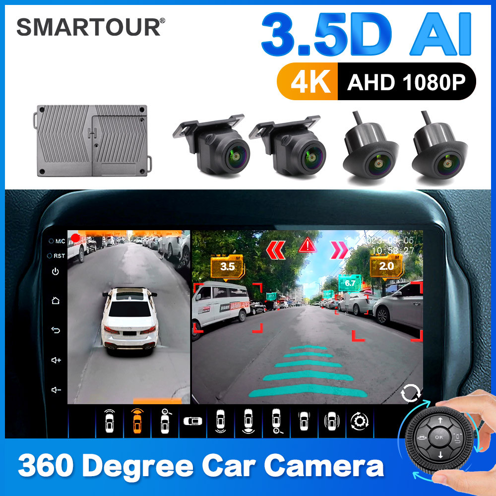BELI SEKARANG SMARTOUR AI 360 Car Camera Panoramic Surround View 4K 1080P AHD View Camera System for