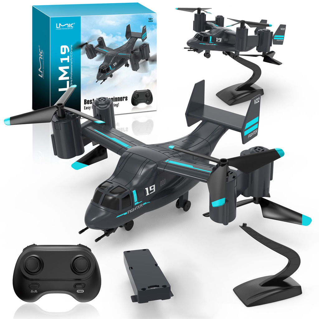LM19 Remote Control Helicopter Drone 480P Camera Fighter Quadcopter Osprey Aircraft RC Drones for