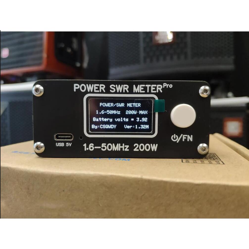 PROMO   1.6-50MHz 0.5W-200W  HF Shortwave  Power SWR Meter Pro HF PWR SWR Meter with 1.29 Inch OLED 
