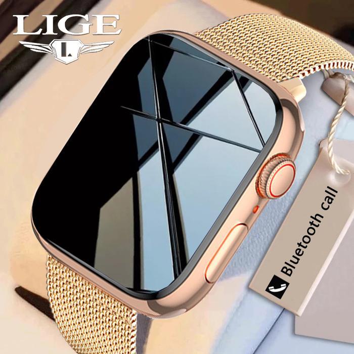 Lige Jam Tangan Pintar Pria Wanita Layar Sentuh Penuh Jam Tangan Olahraga Tahan Air Pelacak