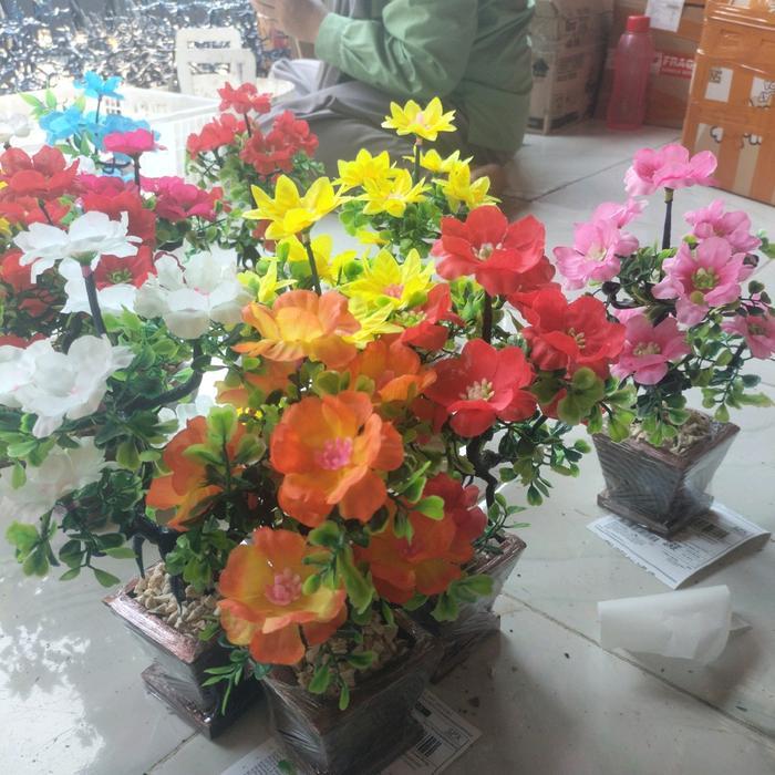 Semanggi bunga mini tinggi 23cm/ bunga hias artificial / bunga plastik import /hiasan ruang sudut/