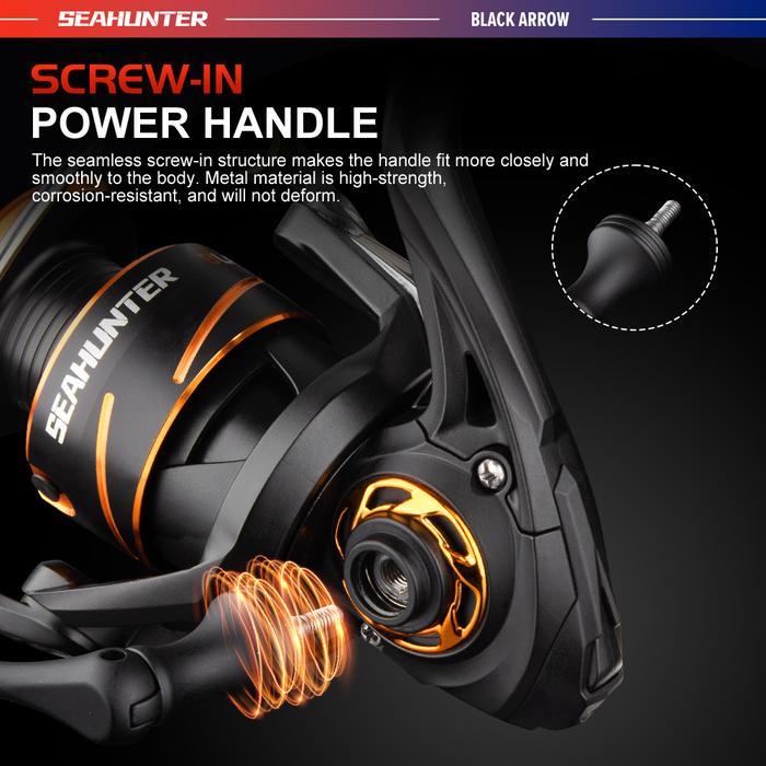 SeaHunter Black Arrow Pro Joran Pancing Set=Joran+Reel Pancing Power Handle Spinning Reel 1000 2000