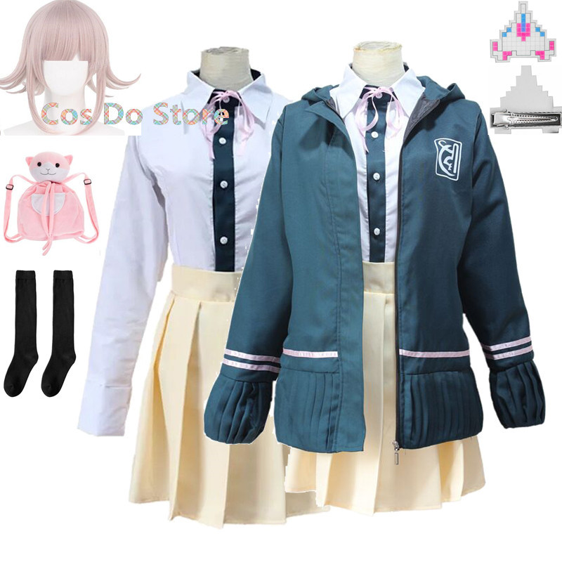 Anime Nanami Chiaki Cosplay Costume Long Sleeve Jacket Skirt Loli Skirt High School Students Uniform