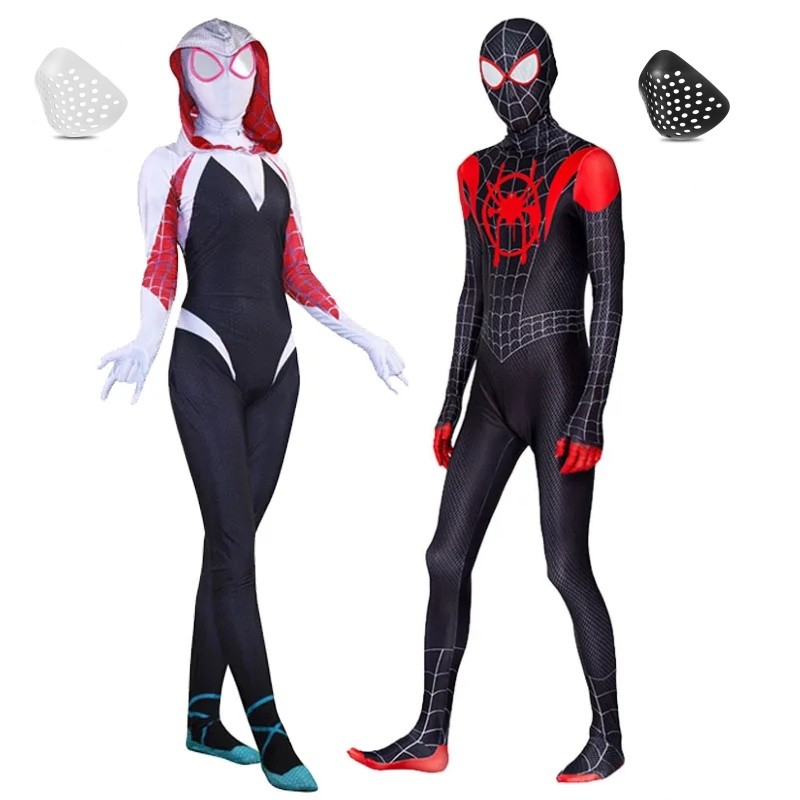 Spiderman Costume Superhero Spider Gwen Miles Spider Man Cosplay Costume Bodysuit Halloween Men