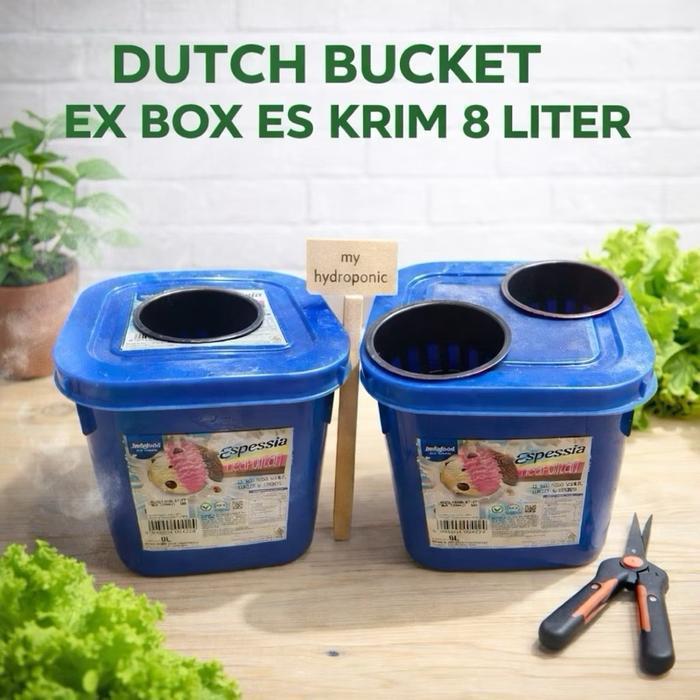 Dutch Bucket Hidroponik 8 Liter Include Netpot 10cm & Sumbu