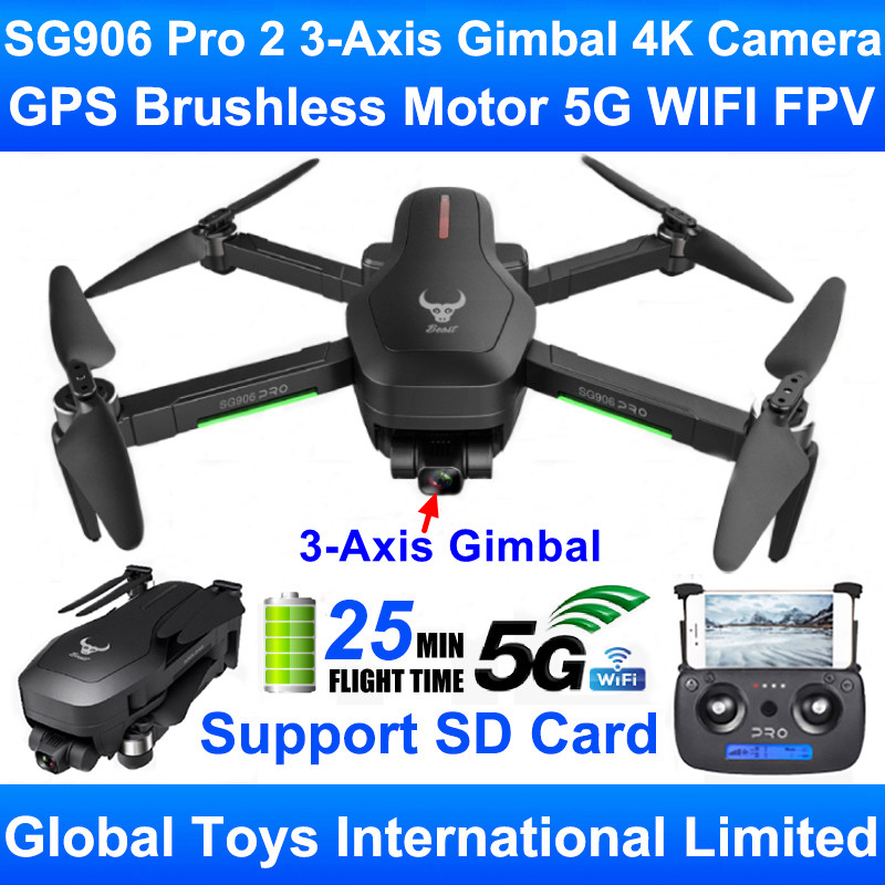 Zlrc Beast Sg906 Pro 2 Brushless Motor G 5G Wifi Fpv 3-Axis Gimbal Professional 4K Ca Rc Drone