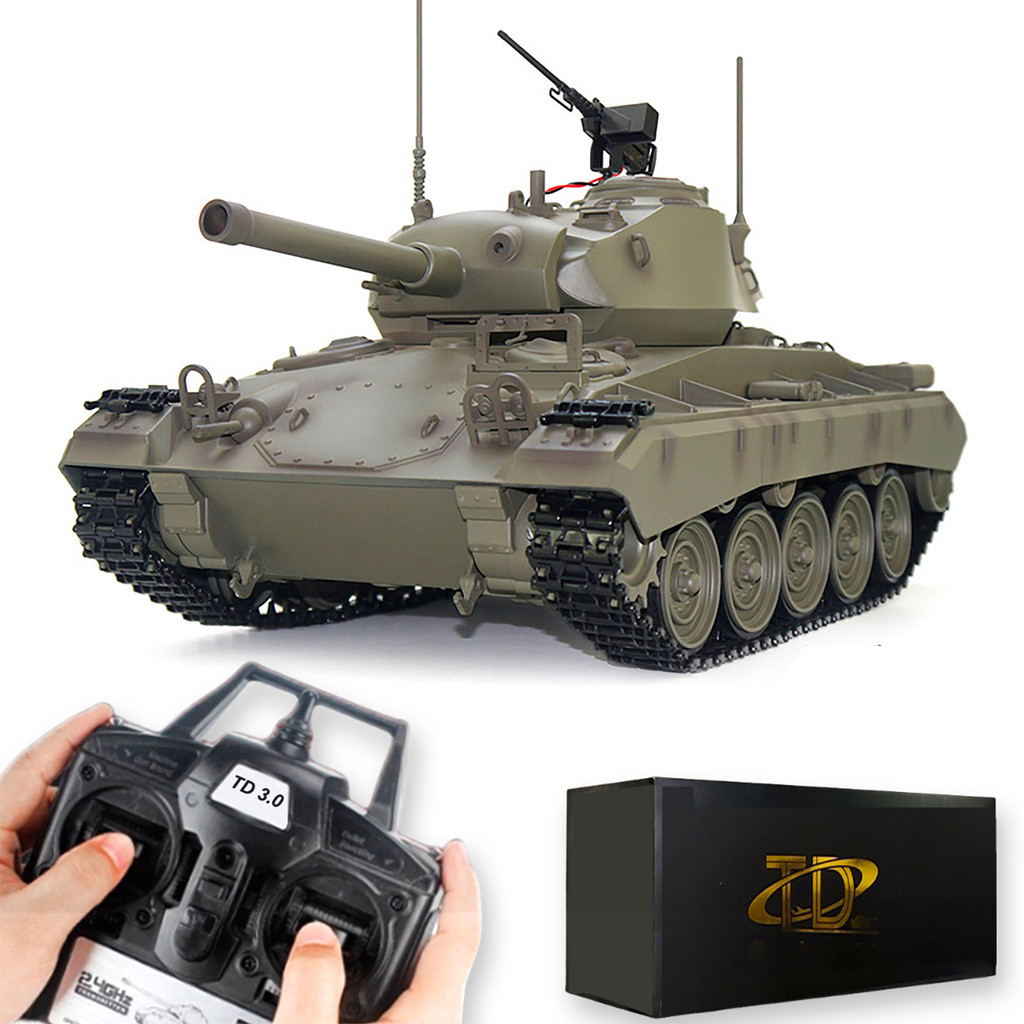 Remote Control Light Tank M24 Chaffee Tank 1/16 War Rc Military Vehicle Simulation E Barrel