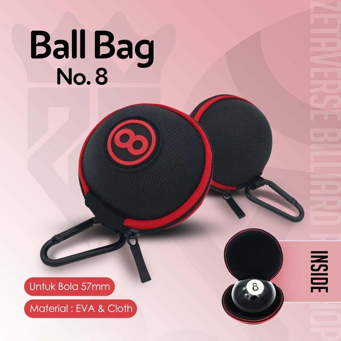 Billiard Ball Bag No.8 - Tas Bola Biliar Carabiner Storage Pool Cue - Tempat Bola Billiar