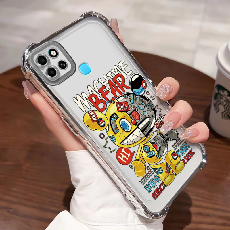 Casing Hp Untuk Infinix Smart 6 Case Beruang Mesin Kasing Shock-Proof Cesing Airbag Kesing Anti Kuni