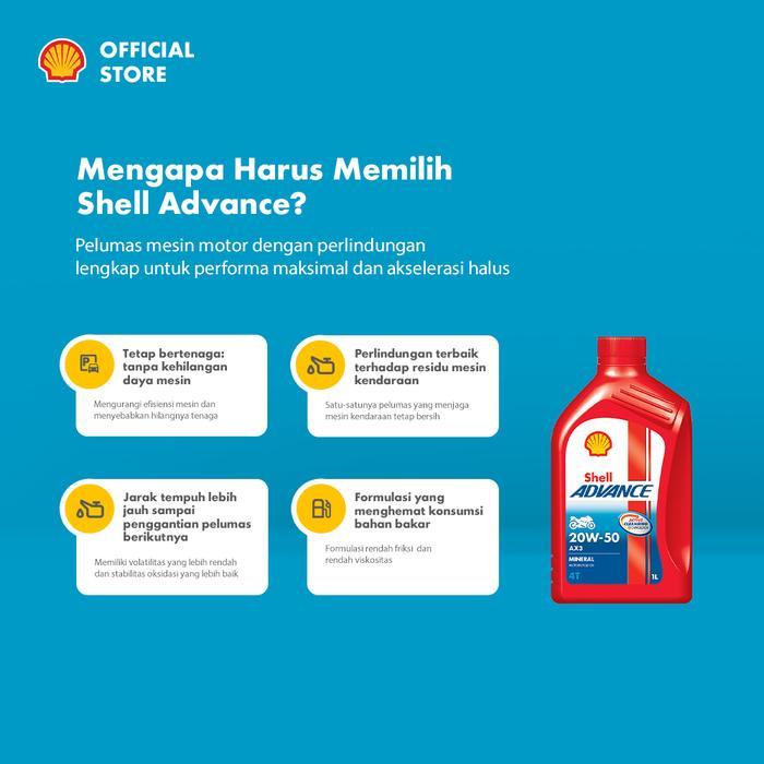 Oli Motor Shell Advance Ax3 20W-50 (1L) Terpercaya