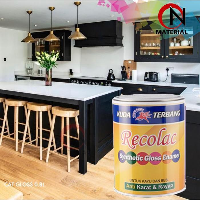 Cat Kayu Besi Kuda Terbang Recolac 1Kg Hitam / Putih