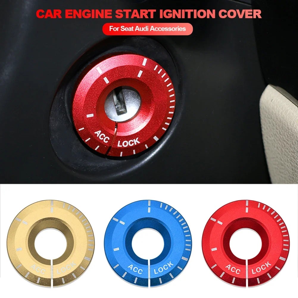 Car Engine Start Ignition Cover Ringhole Sticker Case For Volkswagen Golf VW Polo Passat For Seat