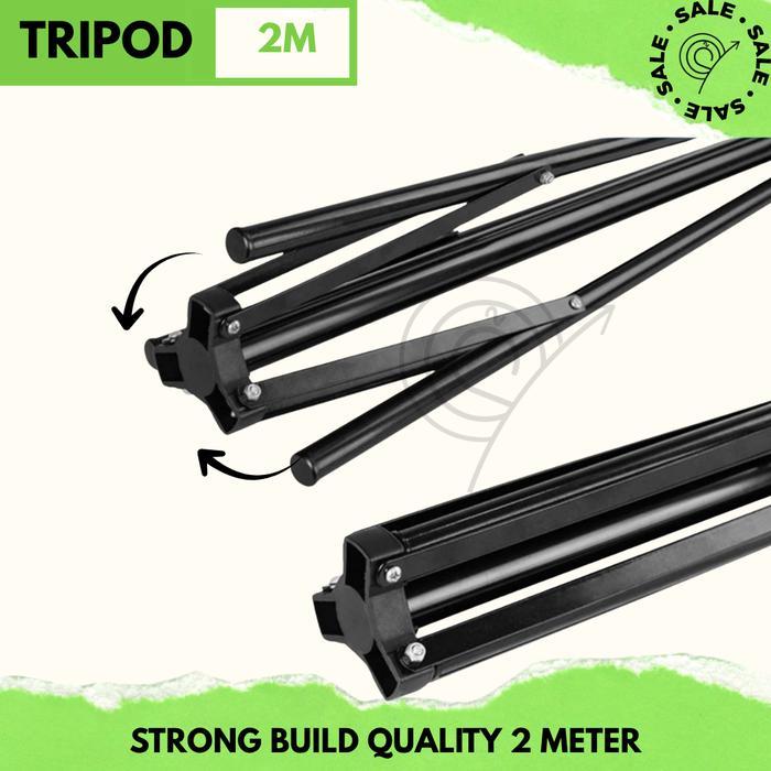 Tripod 2 Meter Tripod Hp/ Kamera/ Ring Light Tripod 2M + Remote Blutooth Tripod Bahan Kuat Dan Kokoh
