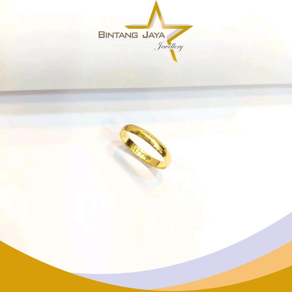 Cincin Emas Asli LM Belah Rotan - Kadar LM99 - Berat 2gr - Size 8 - Desain Klasik Laris (MM)