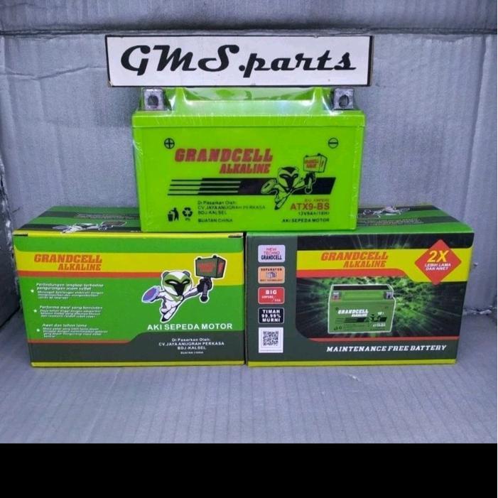 Aki Ninja 250 4T Alkaline Atx9-Bs Grandcell Mf Aki Kering 9 Ampere