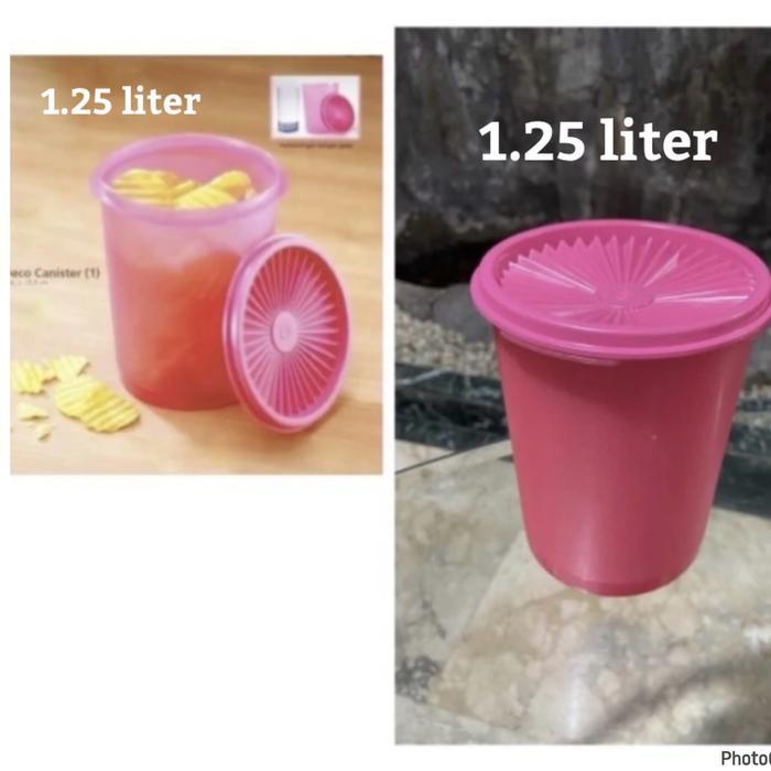 TOPLES TUPPERWARE DECO CANISTER 1 LITER - TEMPAT SNACK KRIPIK KRUPUK KACANG TRANSPARAN DENGAN FITUR