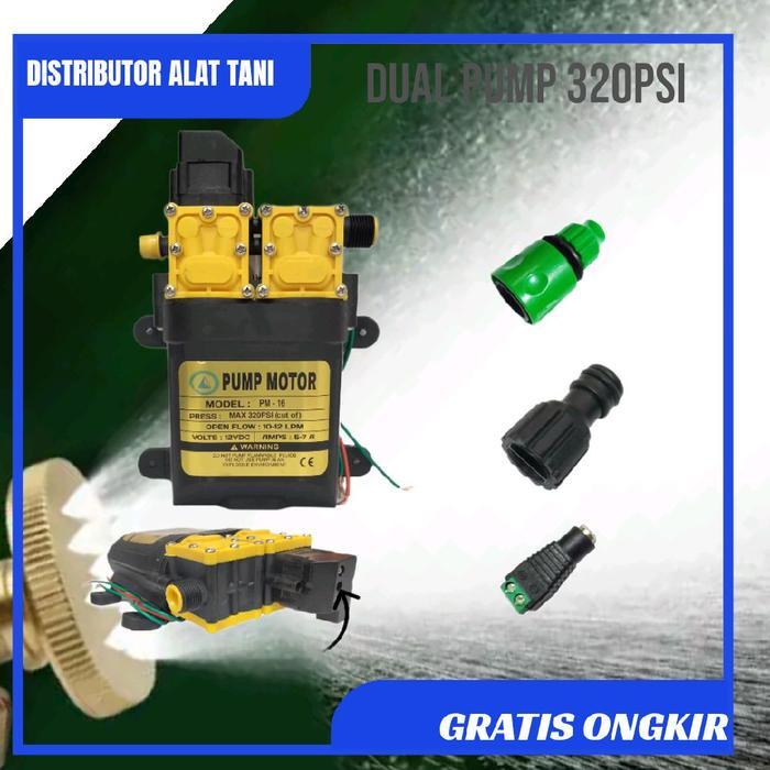 DINAMO STEAM 320PSI POMPA DC 12V DOBEL POMPA SPRAYER PERTANIAN DUAL POWER 320PSI BONUS JACK ADAPTOR