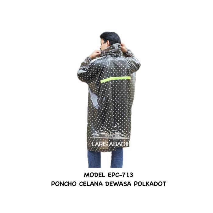 Mantel Hujan Elmondo Poncho Lengan Polkadot 713 Jas Hujan Ponco Polkadot Premium